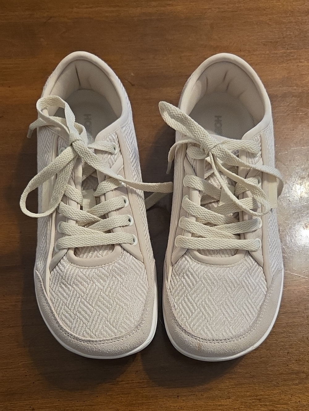 Women's Lace-Up Sneakers in Light Beige